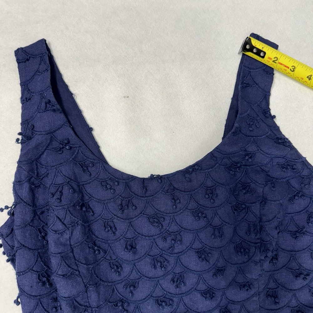 Vineyard Vines Dress 100% Linen A-Line Babydoll Blue Sz 4 Kentucky Derby Preppy - Picture 13 of 14